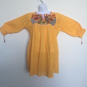 Yellow Size M hand embroidered blouse